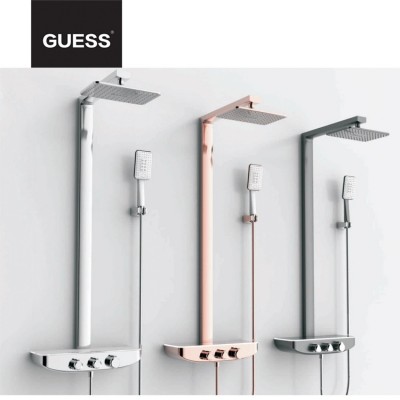 GUESS Hotel Style Wall Mounted Brass European Thermostatic Shower Faucet